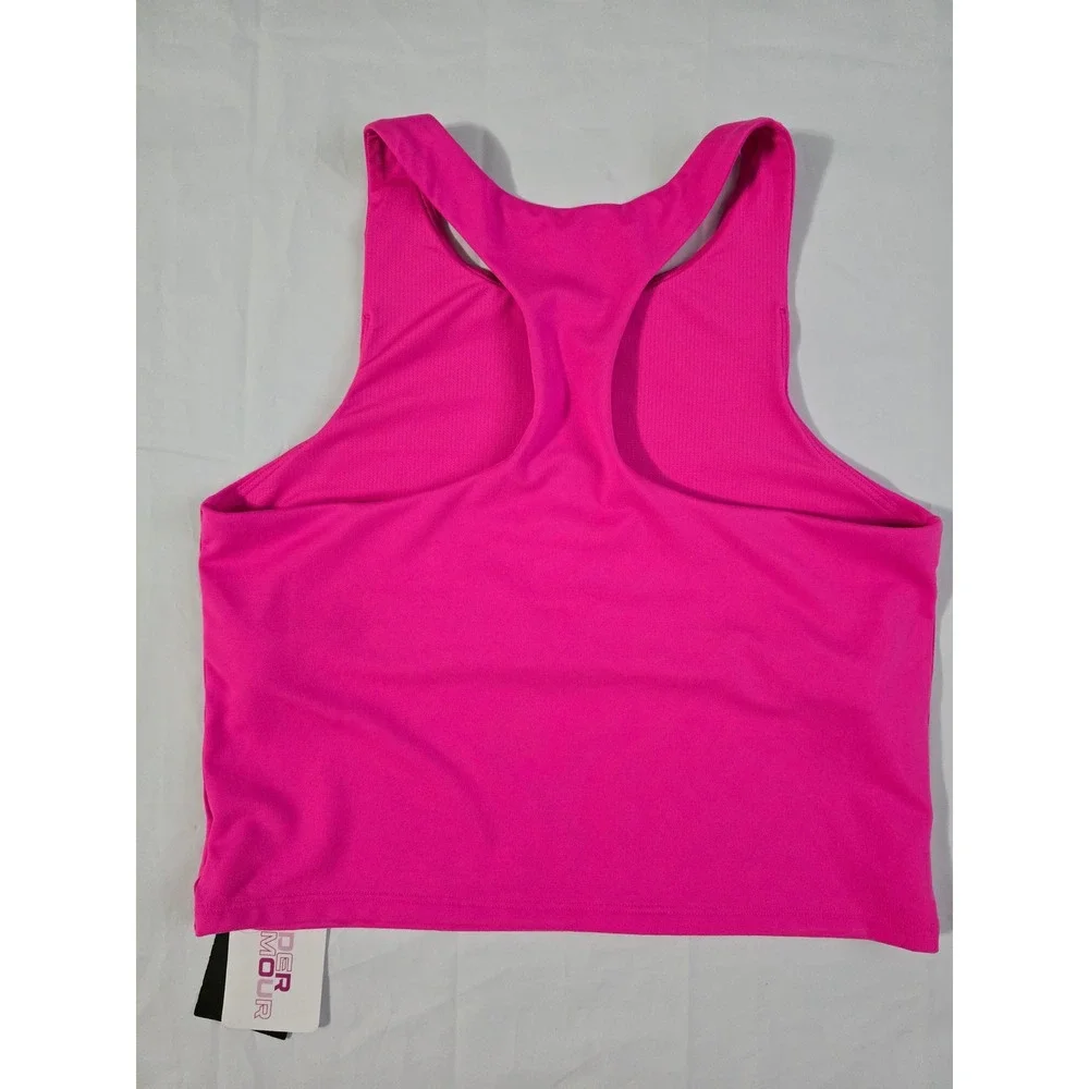 Under Armour Girls Pink Motion Crop Tank Top Racerback Fitted YXL 1379983 NWT